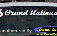 DC08297 Buick Grand National Decal w/6 Symbol 