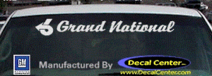 DC08297 Buick Grand National Decal w/6 Symbol
