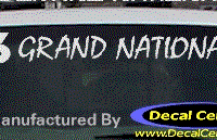 DC08300 Buick Grand National Decal w/6 Symbol 