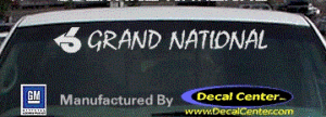 DC08300 Buick Grand National Decal w/6 Symbol