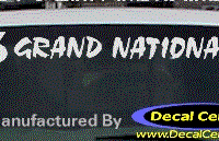 DC08301 Buick Grand National Decal w/6 Symbol 