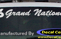 DC08302 Buick Grand National Decal w/6 Symbol 