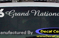 DC08303 Buick Grand National Decal w/6 Symbol 