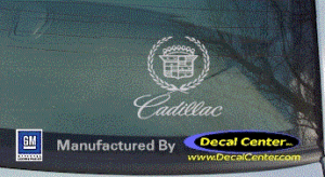 DC08503 Cadillac Emblem Decal w/Wreath