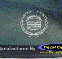 DC08504 Cadillac Emblem Wreath Decal 
