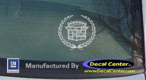 DC08504 Cadillac Emblem Wreath Decal