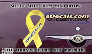 PAT102 Remember 9-11-01 American Patriotic Ribbon Decal
