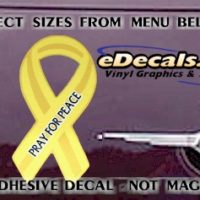  PAT103 Pray For Peace American Patriotic Ribbon Decal