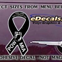  PAT104 POW MIA American Patriotic Ribbon Decal