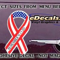  PAT105 Remember 9-11-01 American Patriotic Ribbon Decal