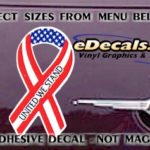 PAT106 United We Stand American Patriotic Ribbon Decal