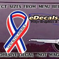  PAT108 God Bless America American Patriotic Ribbon Decal