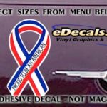 PAT109 Proud To Be An American American Patriotic Ribbon Decal