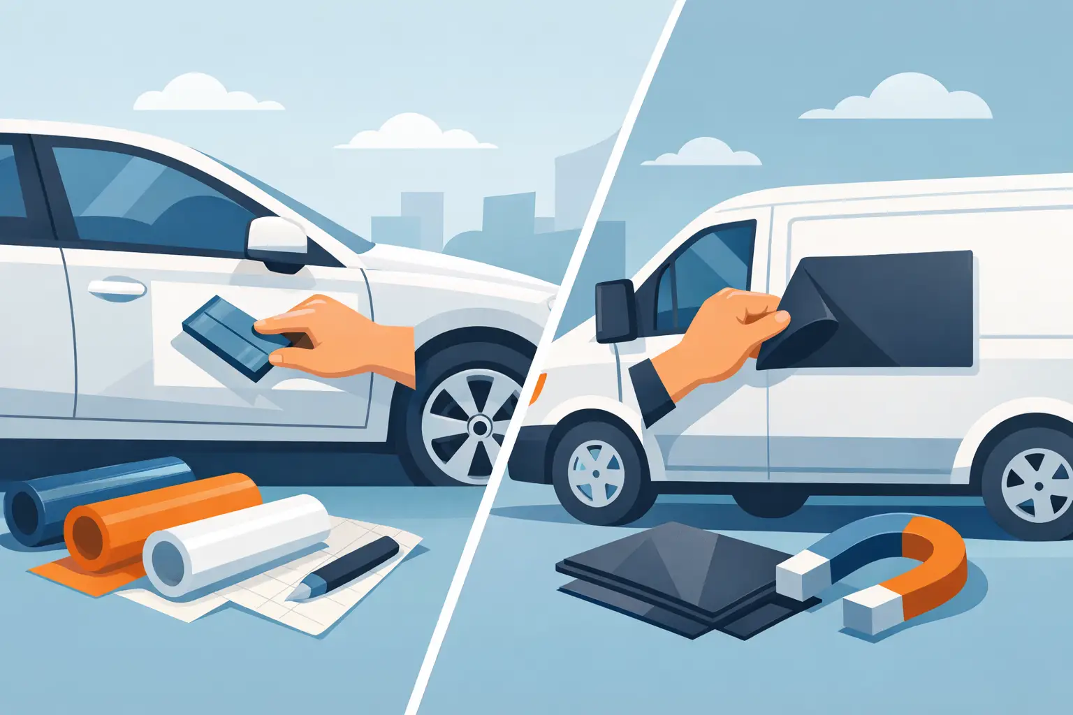 Vinyl Lettering Versus Magnetic Signs Compared
